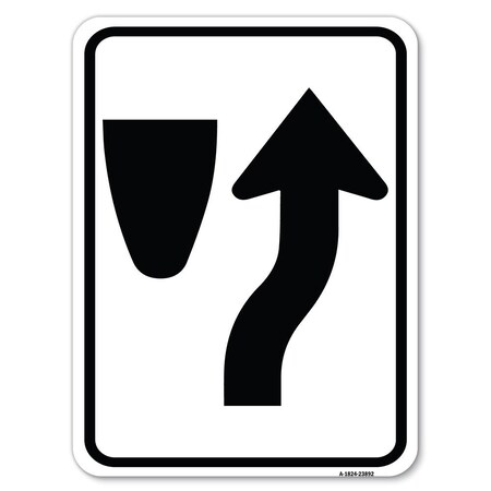 Signmission Keep Right Graphic Only Heavy-Gauge Aluminum Rust Proof Parking Sign, 18" x 24", A-1824-23892 A-1824-23892